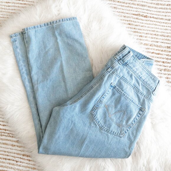 New York & Company Cropped Straight Leg Jeans Size 12 Light Wash Denim - Picture 1 of 8